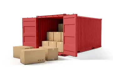 Caixas agrupadas prontas para transporte partilhado